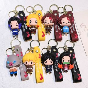 Anime fantasma matando lâmina chaveiro fogão porta carvão zhi lang você douzi pvc padrão dos desenhos animados carro mochila pingente