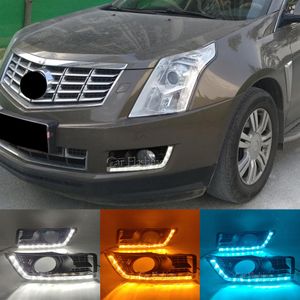 LED Daytime Running Lights For Cadillac SRX 2012 2013 2014 2015 2016 DRL fog lamp cover driving lights with turn signal295j