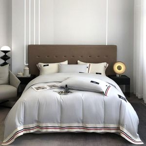 Комплекты постельного белья в скандинавском стиле, простой комплект, роскошный стираный хлопковый пододеяльник, простыни и наволочки, чистое одеяло