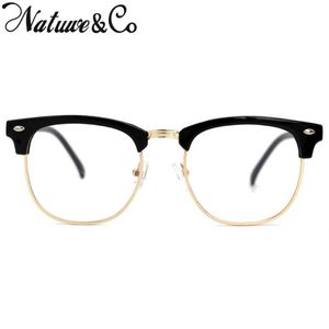 Mode solglasögon ramar halv ram glasögon design klart lins semi rimless kvinnliga män som läser glas dator ögonglasögon 2021 n245d