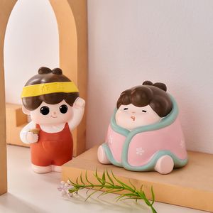 Decorative Objects Figurines Cute Small Ornaments Bedroom Childrens Room Decoration Simple Cartoon Character Image Accessories Birthday Gifts 230923