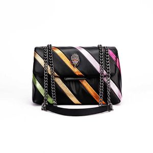 Regenbogen-Damentasche, kontrastierende, gespleißte Kette, One-Shoulder-Umhängetasche, Adler-Vogelkopf 230925