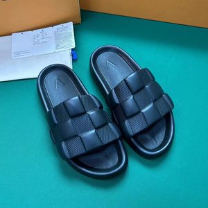 Frau Hausschuhe Designer Waterfront Schuh Mann Mule Slides Maxi Damier Rubber Luxus Karoschaum wasserdicht flach dicke Sandalen flache Flip Flops Slipper