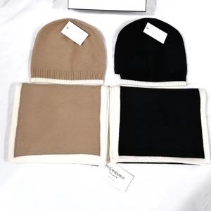 2023 Luxury Designer Women Beanies And Scarf Set Knitting Hats Black And khaki With Tag Wholesale 160x26cm Good Quality