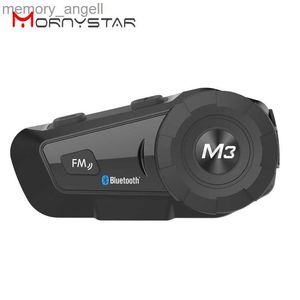 Рация MORNYSTAR M3 Plus Интерком Гарнитура для мотоциклетного шлема Водонепроницаемый беспроводной Bluetooth BT Домофон FM-радио Стерео Музыка HKD230925