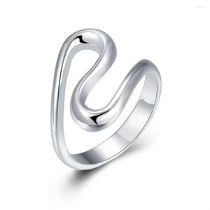 Cluster Rings Style 925 Sterling Silver Top Quality S-Shaped Ring Women Engagement Party Wedding Fashion Charm smycken