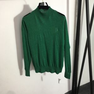917 2023 Подиум Осенние женские свитера Марка SAme Style с длинным рукавом Черно-белый пуловер Черно-белый Зеленый Модная одежда Высокое качество 20226028