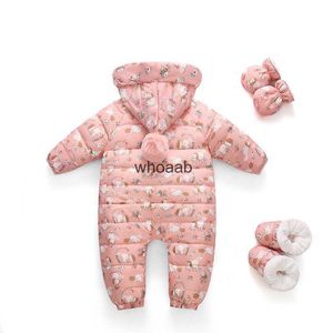 Daunenmantel Baby Verdickte Jacke Igel Kaninchen Rosa Einteilige Kleidung Jungen Mädchen Kinder Umarmen Krabbeln Neugeborenen Anzug Winter YQ230927