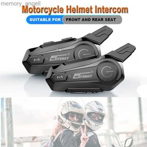 Walkie Talkie Motorcycle Intercom V5.0 Fones de ouvido de capacete compatíveis com Bluetooth para 2 pilotos Handsfree Anti-interferência Handsfree Interphone HKD230925