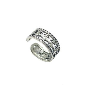 S925 Silber Ring Chromess Neue Herzen Designer Luxus Mode Personalisierte Alte Krähe Herz Element Ring Öffnung Silber Schmuck Geeignet Für Männer Und Frauen