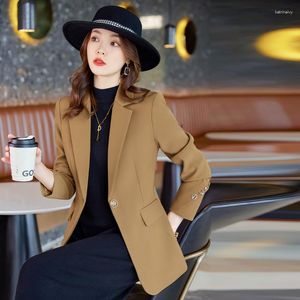 Women's Suits Spring Fashion Women Midnight Navy Slim Blazer Office Lady Single Button Suit Jacket Girl Casual Coat Clothing Party Gift