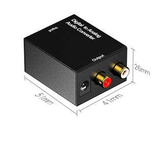 ファイバーケーブル付き1PCデジタル光学同軸からアナログRCA L/Rオーディオコンバーターアダプター