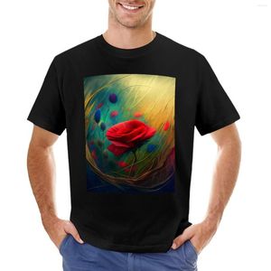 Herrtankstoppar röda ros i ett fält av vilda blommor t-shirt svett skjorta herr grafiska t-shirts roliga