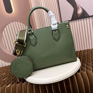 Tote Shopping Bag Women Handbags Purse Genuine Leather Fashion Letters Toron Handle Removable Strap Pancake Zero Wallet Shoulder Bags