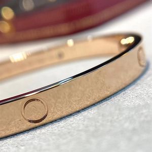 HighQuality fashion gold bangle bracelet stainless steel mens Bracelets Famous Luxury Designers Brand Jewelry women 4 Diamonds 6mm335J