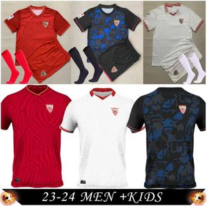 إشبيلية 23 2024 Sevillas Soccer Jerseys Final L.Ocampos Suso Jong Maillot Gudelj K.Rekik Tecatito Munir Rafa Men Kids Kit 2023 24 Football Shirt Boy Sett