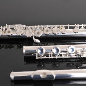 Margewate unika 17 hål flöjt silverpläterad c -melodi i öppna e delade instrument
