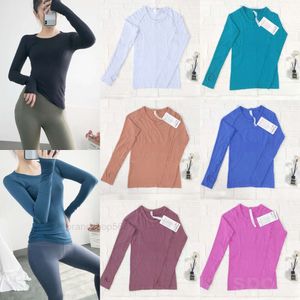 LuLu Align Yoga Jogging Tee Shirt Long Sleeve Woman Athletic T-Shirts Stretch Bodybuilding Top Tight Fitness Swiftly Tech Sports Tshirt Swift Speed Slim Gymh