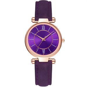 McyKcy orologio da donna stile moda per il tempo libero di marca buona vendita quadrante viola attraente orologi da donna orologio da polso al quarzo257x