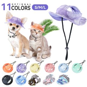 Dog Apparel Pet Dogs Bucket Hat With Ear Holes Sunproof Baseball For Large Medium Small Summer Sun Outdoor Hiking 230923