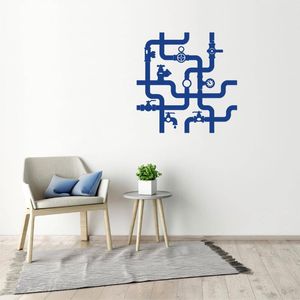 Adesivos de parede serviços de encanamento decalque mecânico encanador adesivo garagem decoração pipeline reparação arte mural dw7808