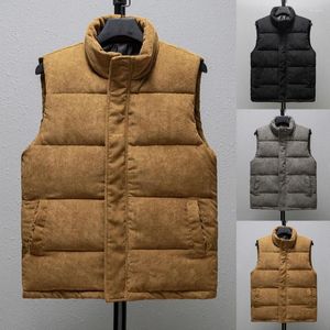 Gilet da uomo Gilet addensato Gilet da uomo senza maniche Collo alto Grande semplice caduta