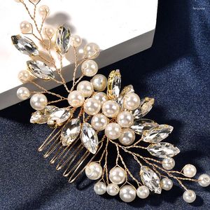 Hair Clips Wedding Comb Pearl Pins For Bride Rhinestone Headdress Bridal Accessories Bridesmaid Party Jewelry