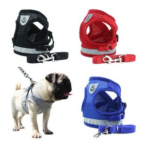 Pet Dog Harness Leash Arnes Perro Hondentuigjes En Harnassen Pets Kopek Aksesuar Honden Harnas Szelki Dla Psa Cachorro Coleira Dog311v