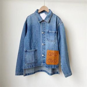 Frühling Herbst Frauen Jacken Denim Mantel Damen Knopf Buchstaben Stil Schlank Für Dame Outfit Frau Designer Jacken Tasche Klassische windjacke Mäntel S-XL