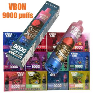 Kit de caneta Vape descartável VBON 9000 9K Puffs Bateria recarregável pré-preenchida 18ml Pods Vaporizador Kits de dispositivos de vapor