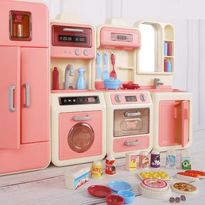 Kitchens Play Food Children House Simulation Cooking Kitchen Tableware Toy SetGirls Dollhouse Pretend Tools ZLL 230