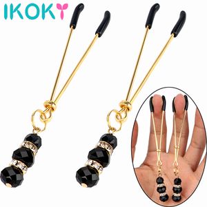 Adult Toys IKOKY 1 Pair Nipple Clamps Clit Clamp Adjustable Erotic Product Sex for Couples with Jewelry Breast Labia Clips Game 230925