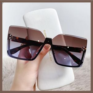 Solglasögon Halva ram Metall Fashion Slimming Women's UV Protection Glasses