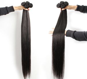 30 32 34 36 38 40 Inch 10A Brazilian Straight Hair Bundles 100 Human Hair Weaves Bundles Remy Hair Extensions7833636