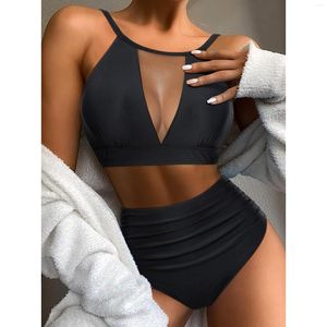 Damenbadbekleidung Bikini Frauen Push Up Hohe Taille Sexy Set Zweiteiler Beachwear Frau Solide Badeanzüge Badeanzug 2023