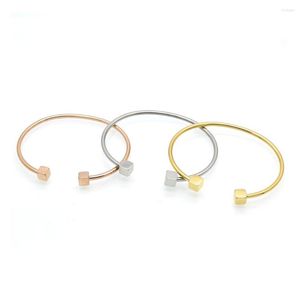 Armreif Persönlichkeit Edelstahl Dual Cube Hammer Offenes Armband Für Frauen Männer Gold Farbe Manschette Armreifen Luxus Schmuck Geschenk