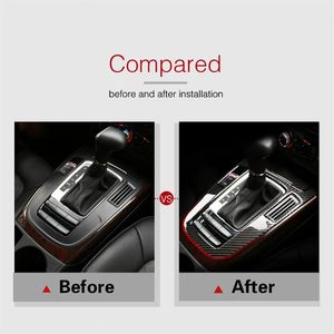For Audi A4 A5 Q5 Interior Accessories Carbon Fiber Car Center Control Gear Shift Panel S Element Decorative Sticker Trim Cover236C
