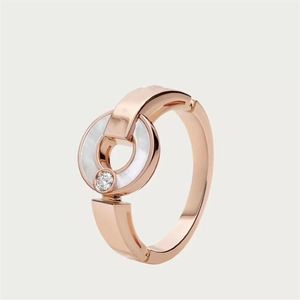 Neue Liebe 2021 klassische Scheibe weiße Muschel Diamant-Buchstabenring Damen Charme Schmuck Luxus Ring exquisite Verpackung Geschenkbox284f