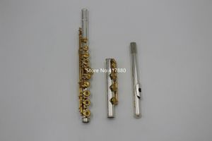 Nowy Offset 17 Otwarta otwór B Stopa Srebrna Clow Clete Flute Gold Pleed Keys Instrument Musical Instrument z obudową Bezpłatną wysyłkę 00