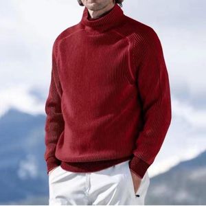 Męskie swetry jesień i zima duża wysoka szyja ciepła koszula z długim rękawem