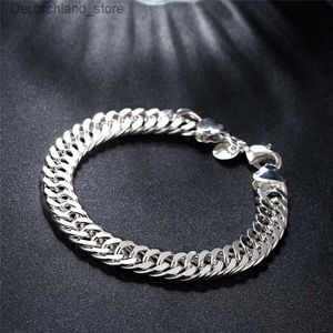 Charm Bracelets Hot 925 Sterling Silver Cute Buckle Side Chain Solid Bracelet for Women Men Charm Party Gift Wedding Fashion Jewelry Q230925