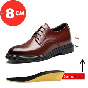 Sapatos de vestido Elevador Sapatos Masculinos Sapatos de Vestido 3/6/8 cm Homens Sapatos Formais Inverno / Primavera Clássico Negócios Luxo Homens Oxfords Calçados Terno Sapatos 230925