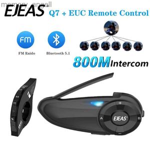 Рация EJEAS Q7 Мотоциклетный шлем Интерком Bluetooth-гарнитура Быстрое сопряжение До 7 пассажиров Переговорное устройство IP65 FM + EUC Опционально HKD230925
