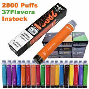 Original Puff Flex 2800 Puffs QST 2800 Disponibla 24 smaker E-cigaretter Vape Desechable Device Kits 850mAh Batterisäkerhetskod Förfylld 8ml förångare Vaper