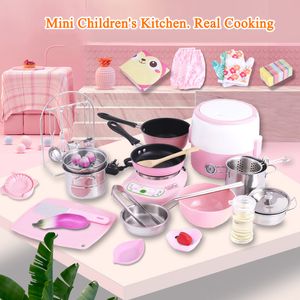 Кухни Play Food Mini Real Cooking Kitchen Toys Cook Rice Candy Детский набор для дома Подарочный набор для развития интеллектуального видения Handson Способность 230925