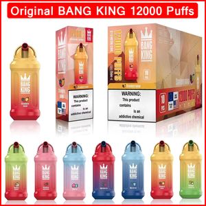 Bang King 12000 Puff Einweg-Vapes-Stift, 0 % 2 % 3 % 5 % Stärke, 23 ml vorgefüllter Pod-Verdampfer, 650 mAh wiederaufladbare Batterie, Netzspule, 12 K Puffs Vape E-Zigarette