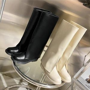 Boots 2023 Long Knee-High Women's Winter Slim Thigh-high Square-toed Flat Rider Knight High
