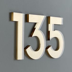 Garden Decorations Acrylic 75mm Exterior House Number Outdoor Self Adhesive Letters Apartment Door Numbers Stickers Plate Sign Mailbox 3 inch 230925