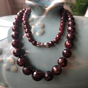 Chains Red Garnet Faceted Round 5-10mm Necklace 18inch Wholesale Beads