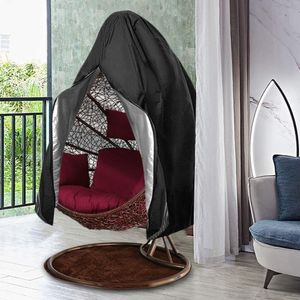 Chair Covers Black Patio Chair Cover Egg Swing Chair Waterproof Dust Cover Protector with Zipper Protective Case Outdoor Hanging Chair Cover 230925